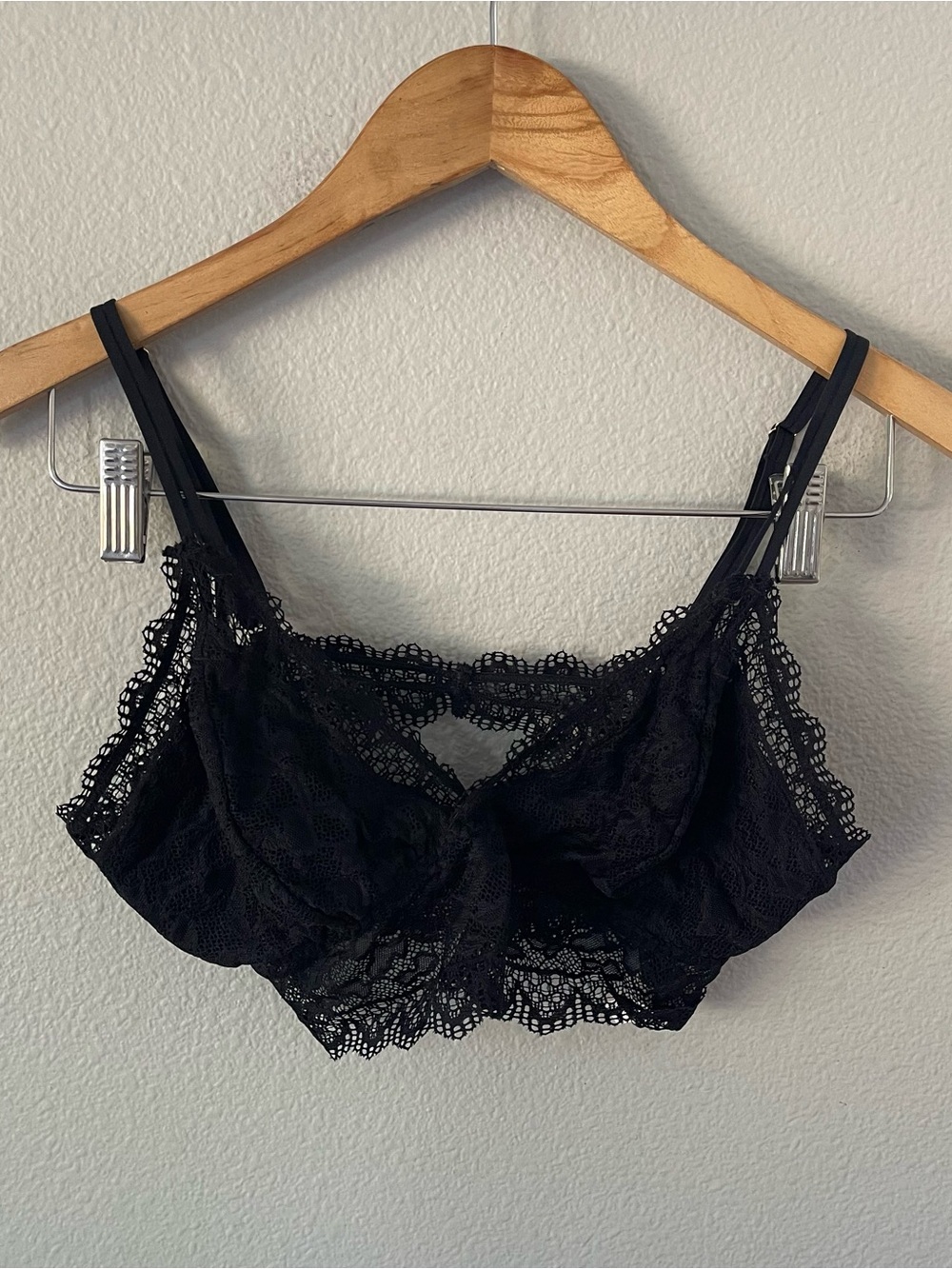 Soma Embraceable Lace Bralette Size L Black